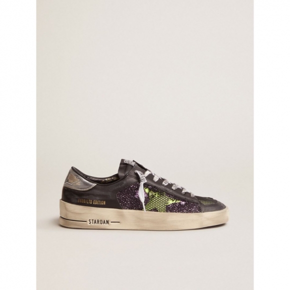 Women's LAB Limited Edition Stardan sneakers with glitter and fluorescent yellow details