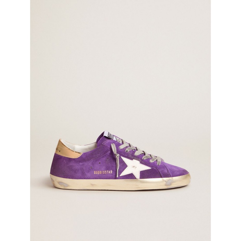 Purple suede Super-Star sneakers with gold heel tab